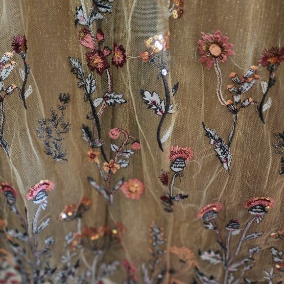 Ivy City Co Tan Floral Embroidered Maxi Dress - Picture 5 of 6